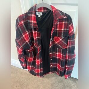 Pulse Red and Black Checkered Shacket